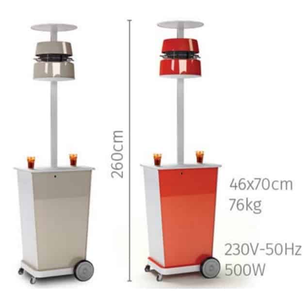 Atmosfera 360 misting fan technical drawing